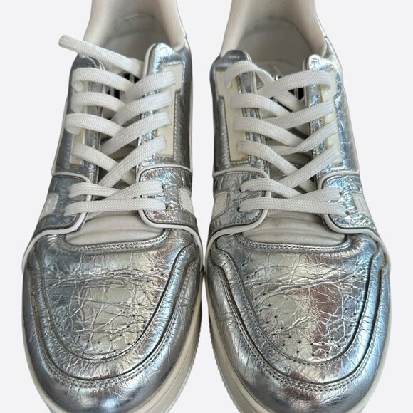 Louis Vuitton Silver & Orange Trainers - Picture 2 of 8